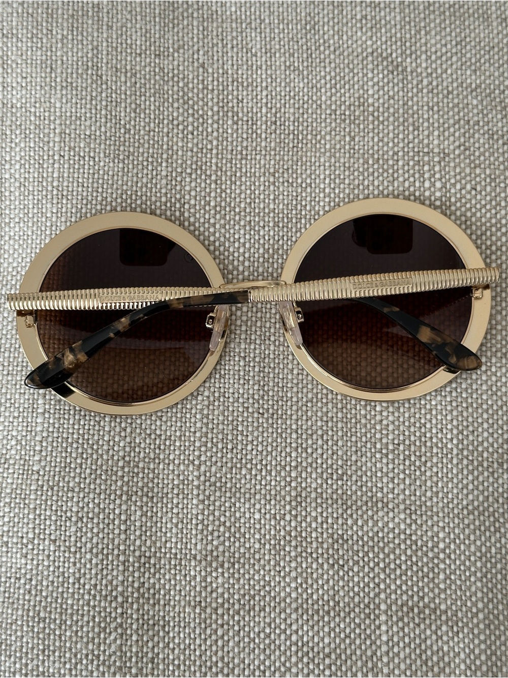 Dolce & Gabbana Gold Tone/Havana DG2179 Round Sunglasses - Picture 7 of 16